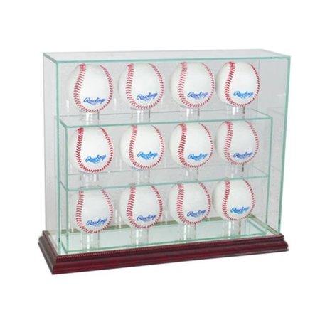 PERFECT CASES Perfect Cases 12UPBSB-C 12 Baseball Upright Display Case; Cherry 12UPBSB-C